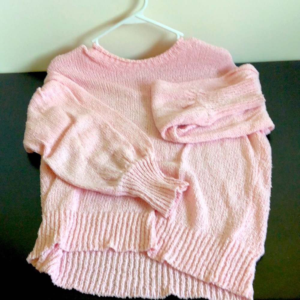 Light pink 92% cotton 8% nylon sweater
